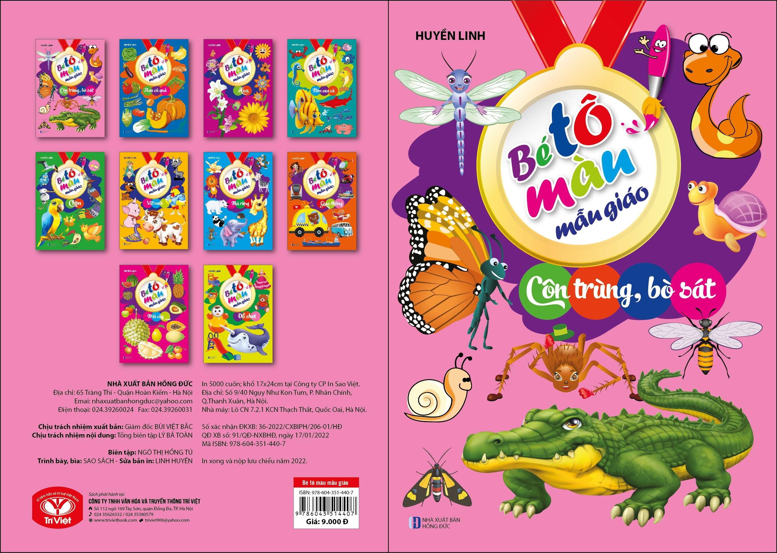 Bé Tô Màu Mẫu Giáo - Côn Trùng, Bò Sát