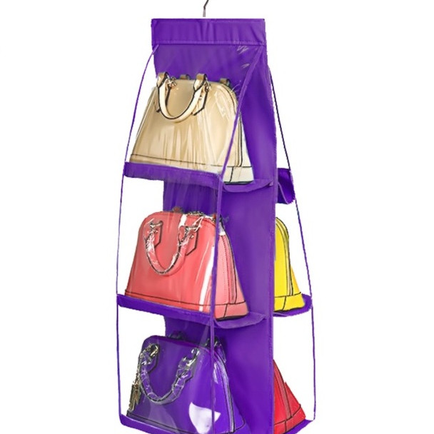 Kệ simili nhựa treo bảo quản túi xách sáu ngă đa năng, tiện lợi