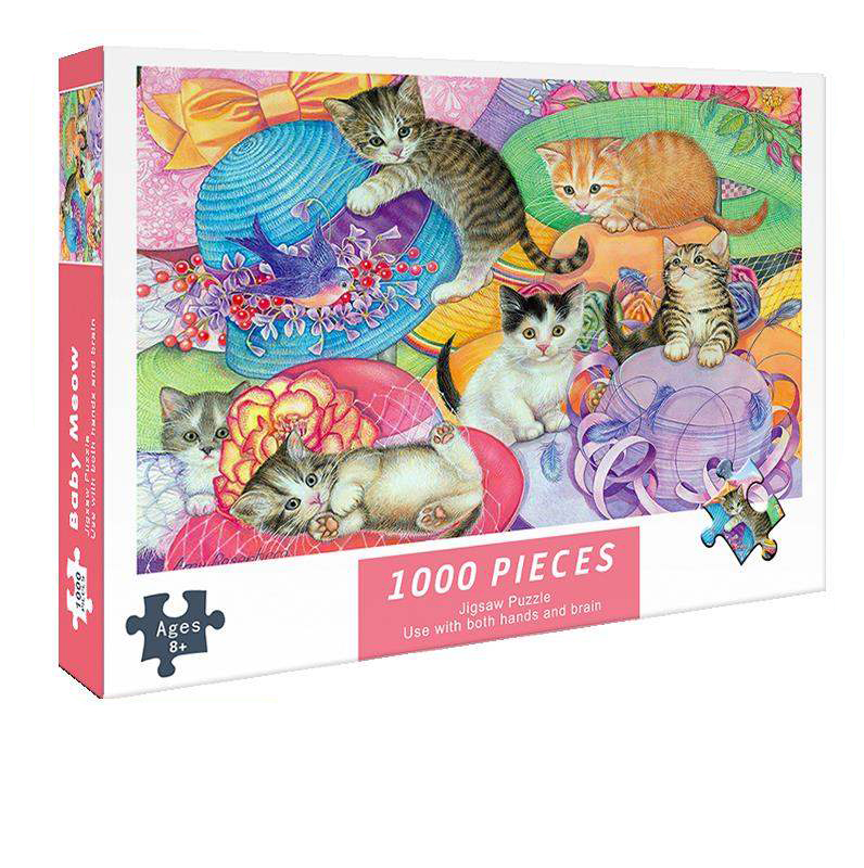 Bộ Tranh Ghép Xếp Hình 1000 Pcs Jigsaw Puzzle Tranh Ghép (75*50cm) Mèo Con Bản Đẹp Cao Cấp