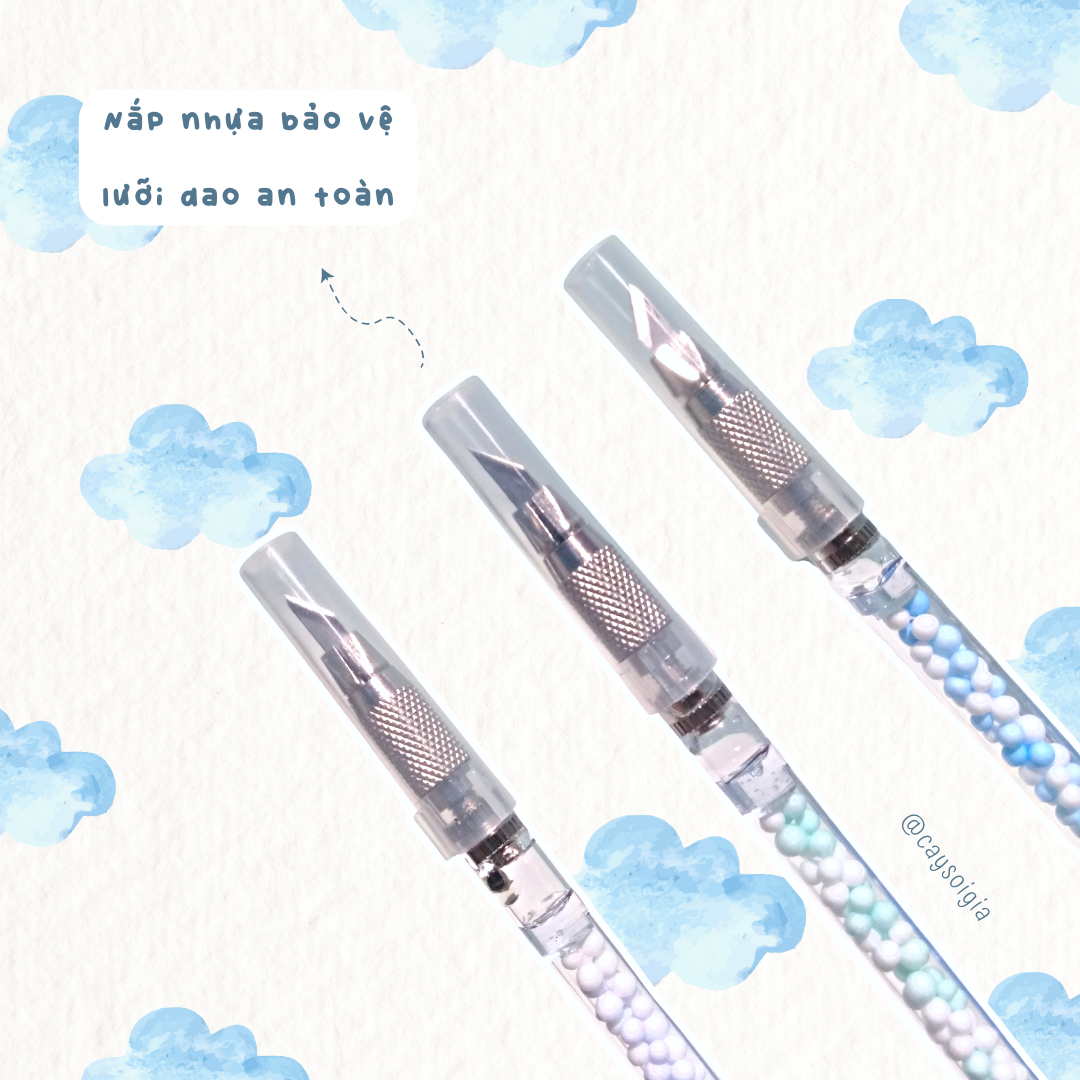 S106 - Bút dao rọc giấy chó Cinnamoroll bốn mùa dễ thương unbox đơn hàng, cắt sticker băng dán washi tape - Cây Sồi Già