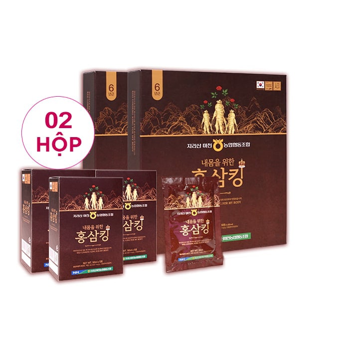 Bộ 2 Hộp Nước Hồng Sâm Hàn Quốc Red Ginseng King For My Body (2 hộp x 30 gói x 50ml)  - Nhập khẩu Hàn Quốc