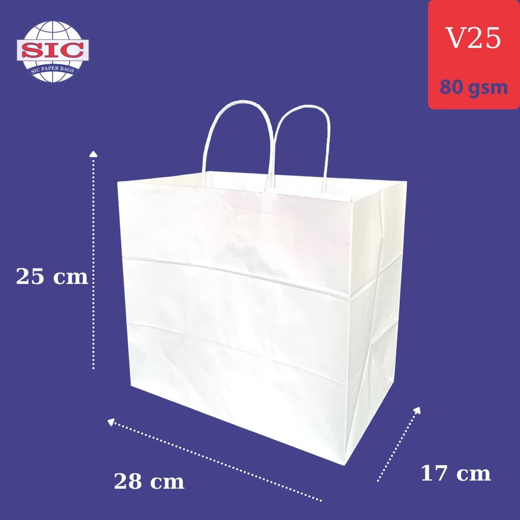 10 CHIẾC TÚI GIẤY KRAFT V25: 28x17x25cm CÓ QUAI ( ẢNH THẬT)