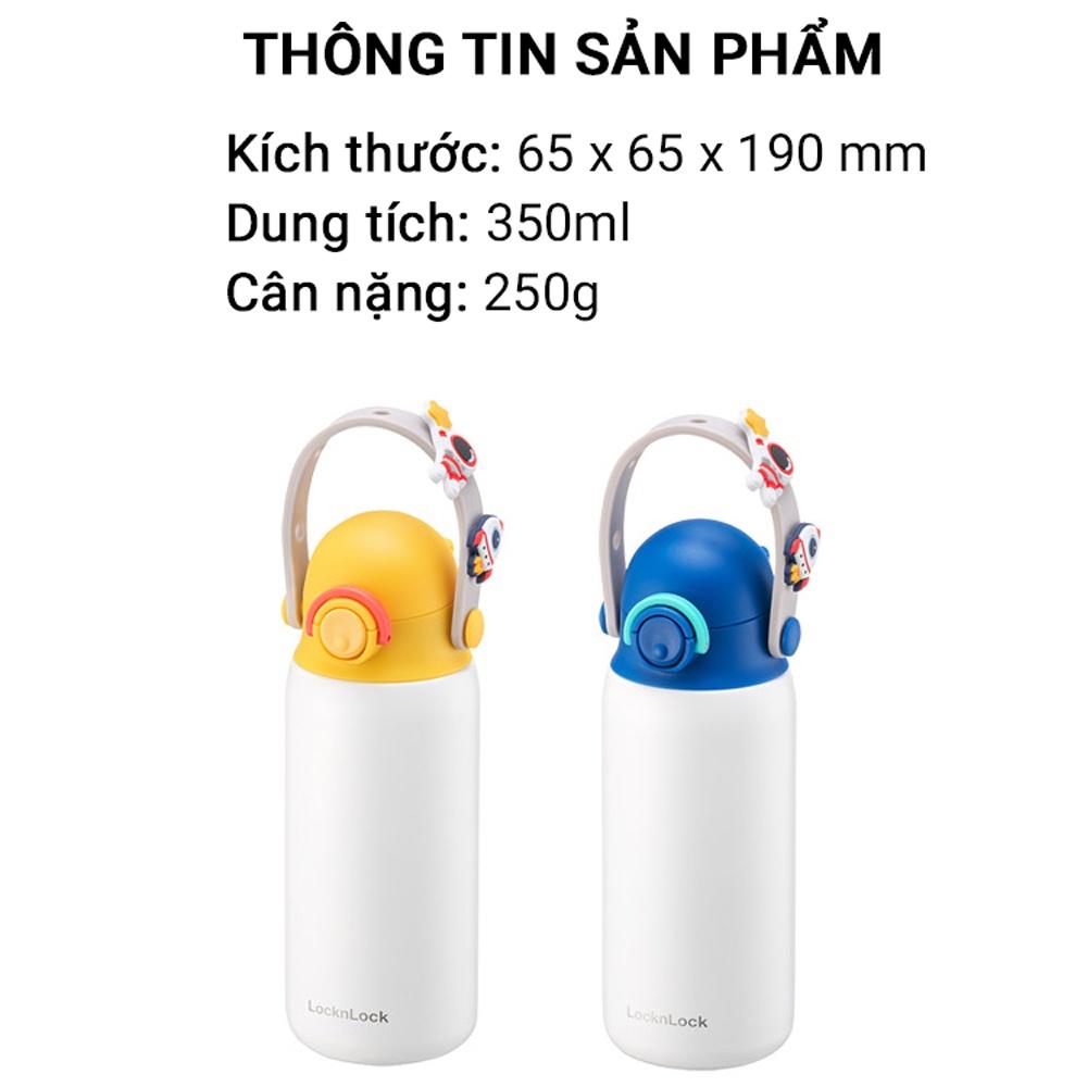 Bình giữ nhiệt Lock&amp;Lock DIY Strap Tumbler 350ml LHC3283 - Hàng chính hãng kèm sticker ngộ nghĩnh cho bé - Hapos