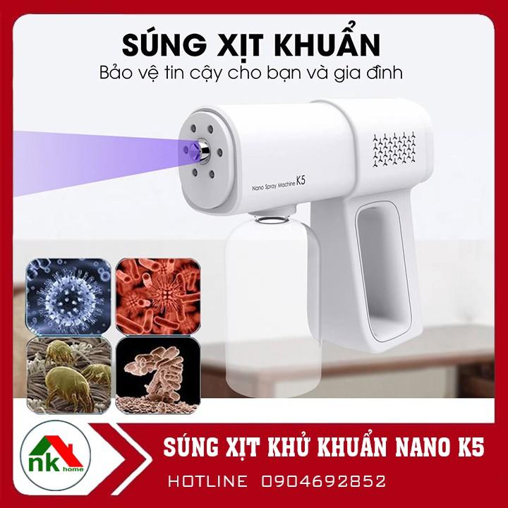 Máy phun diệt khuẩn cầm tay - Xịt khử trùng phun sương Nano K5