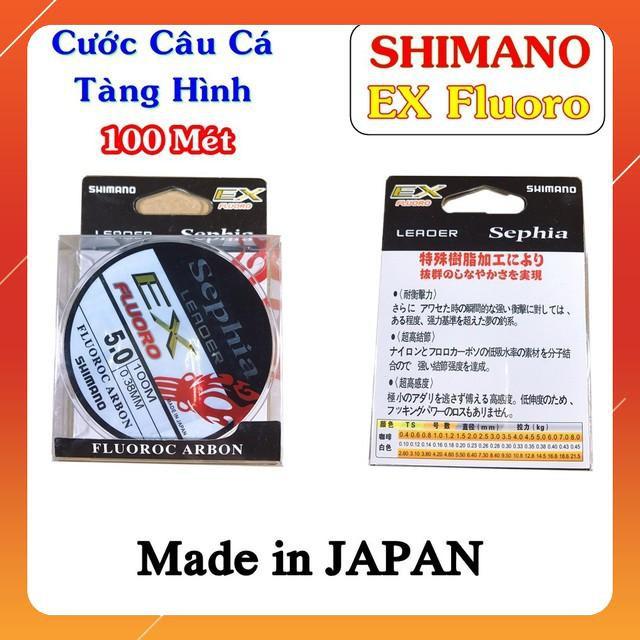 Dây cước câu cá Tàng Hình SHIMANO EX fluorocarbon dài 100 mét - Cước câu cá Cao Cấp Nhật Bản - LICLAC ( rẻ vô địch )