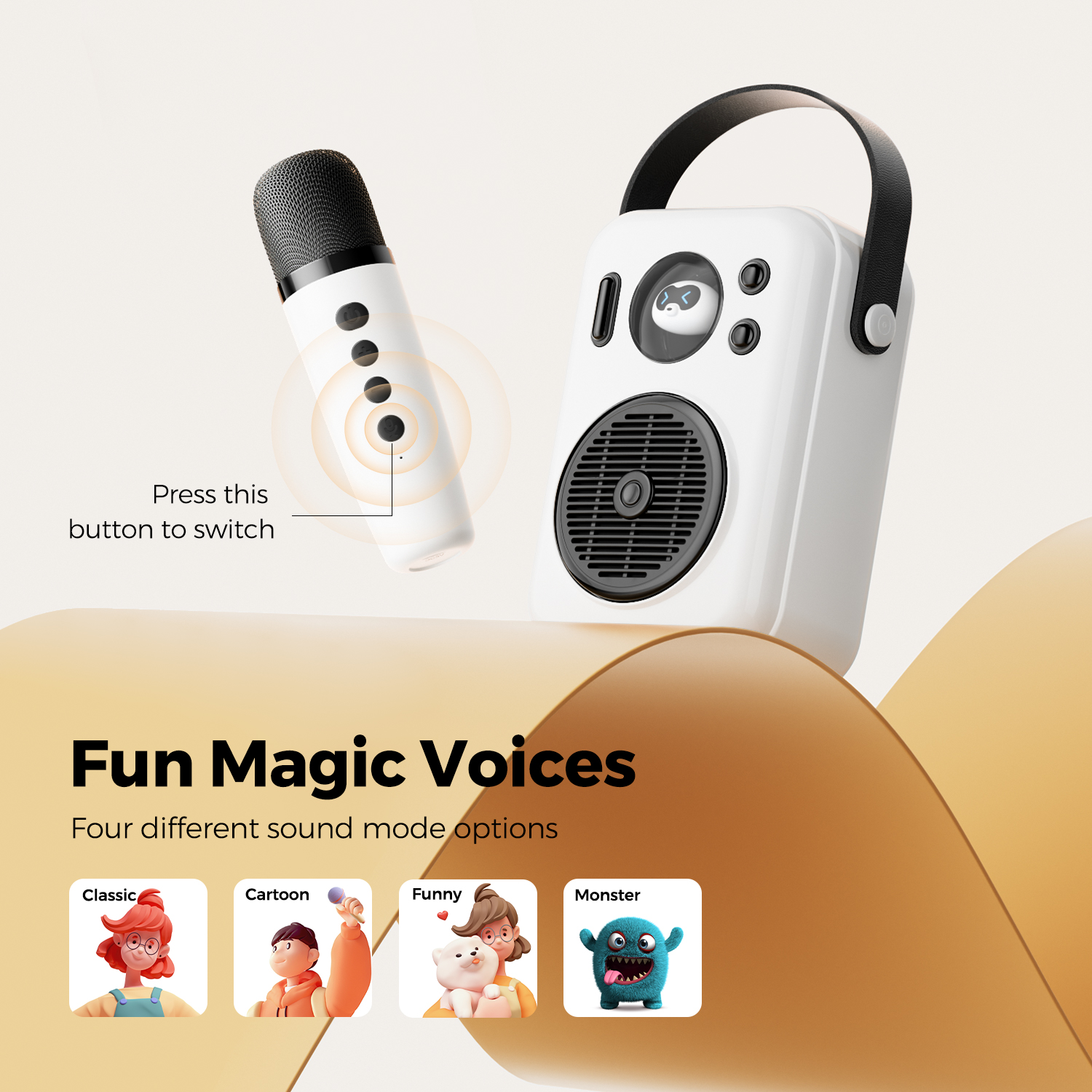 Loa Karaoke Bluetooth Mini SoundPEATS Hi Singing | Kèm 1 Micro | Connect AUX TF | Âm Thanh Sống Động - Hàng Chính Hãng