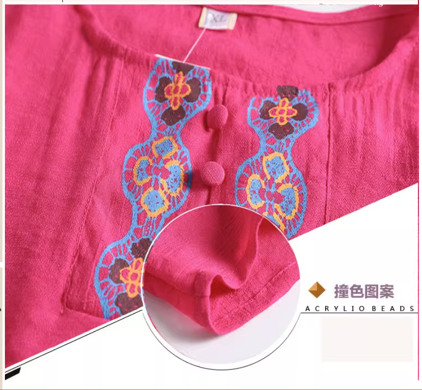(HÀNG SẴN) Bộ Quần Áo Ngắn Tay Hai Mảnh Vải Cotton Lanh Mùa Hè Cho Mẹ AB26 - Hàng Quảng Châu Cao Cấp