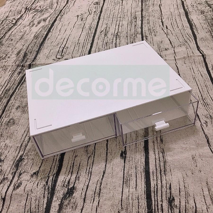 NGĂN tủ trong suốt chia ô có thể xếp chồng lên nhau thành tủ mini trang trí bàn học Desk Decor DecorMe