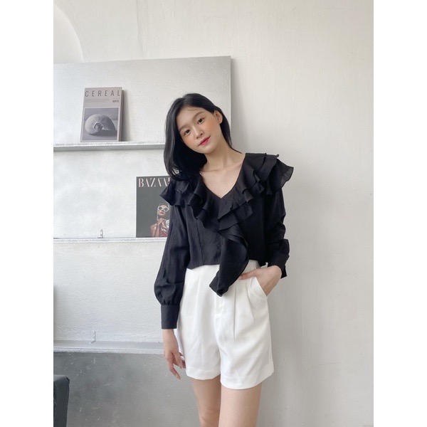 YU CHERRY | Áo Ruffle Heart YA414