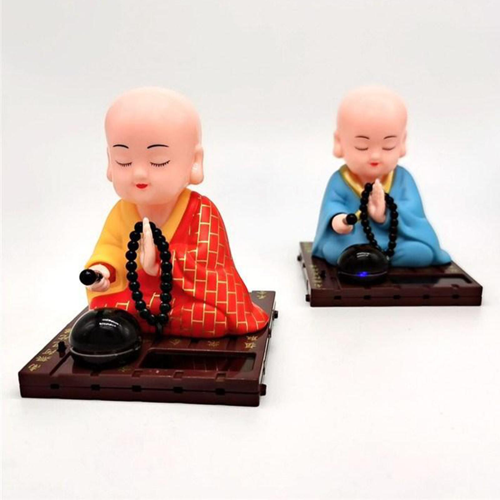 Set of 2 Cute Solar Power Dancing Toy Monk Toy Office