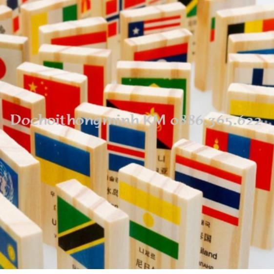 Bộ Domino 100 Cờ Bằng Gỗ 4 Thứ Tiếng - Loại Tốt
