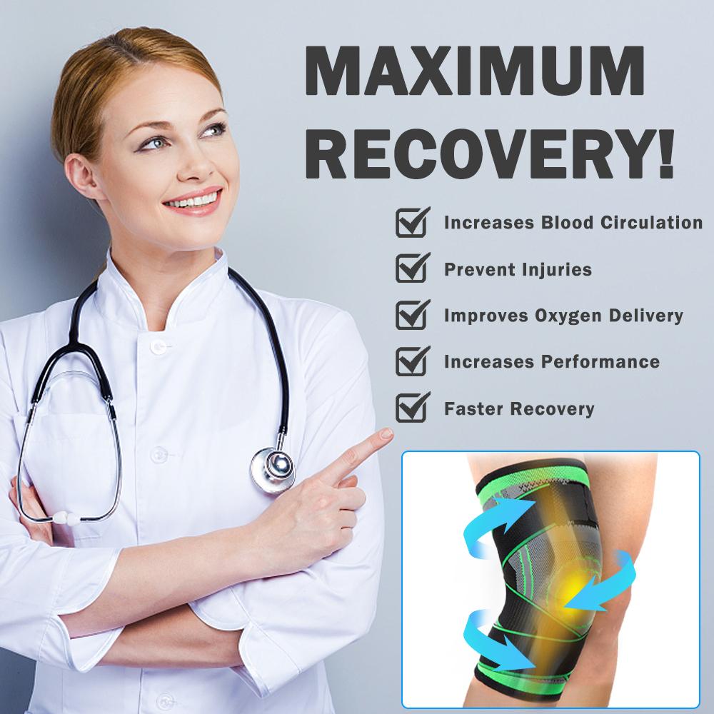 1 Nam Nữ Thể Thao Hỗ Trợ Đầu Gối Nén Tay Đau Khớp Giảm Viêm Khớp Chạy Thể Dục Thun Quấn Nẹp Miếng Lót Đầu Gối Color: Green Size: XXXL