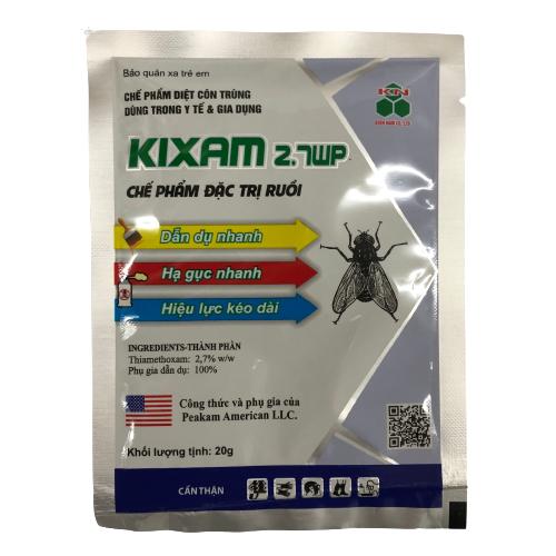 Thuốc diệt ruồi Kixam 2.7wp gói 20g, diệt hiệu quả ruồi nhà, ruồi xanh, ruồi giấm, ruồi trâu, quán ăn, chuồng trại