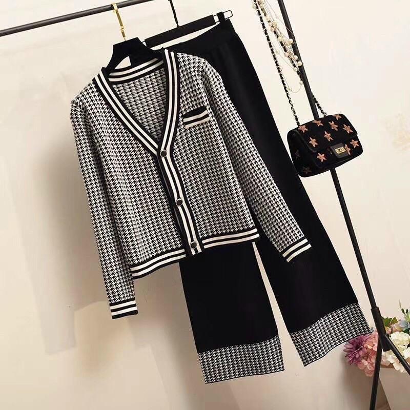 Set bộ len zic zac quần ống sớ