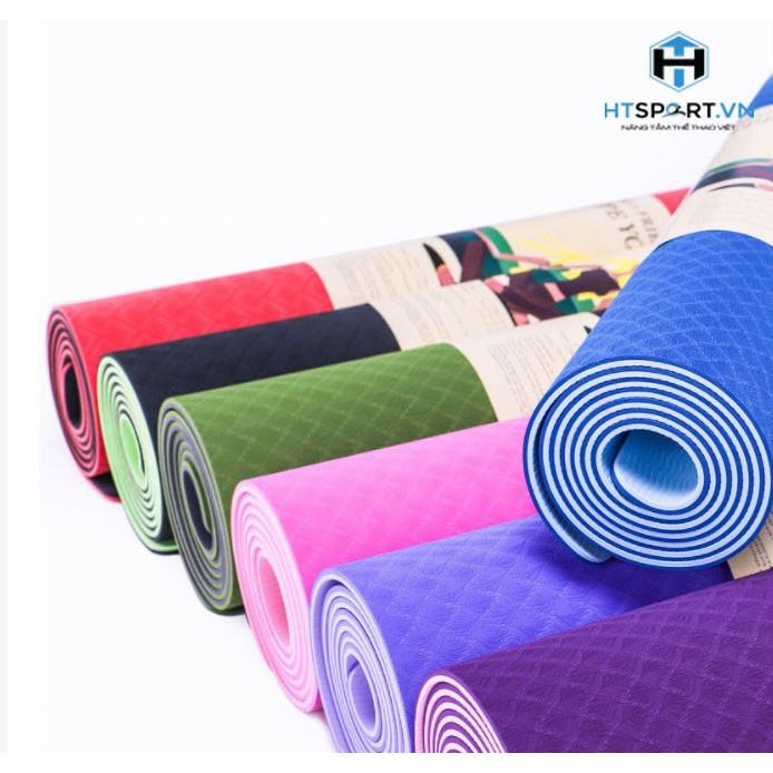 Thảm Tập YoGa, Thảm Tập Thể Dục Yoga Gym Tại Nhà TPE 2 Lớp Cao Cấp