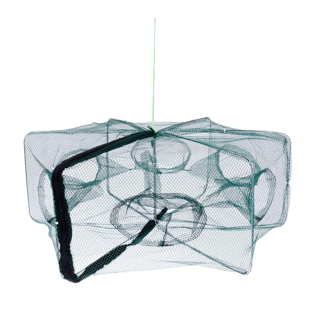 2x Folding Fishing Trap Landing Net Net Crayfish Shrimp Light