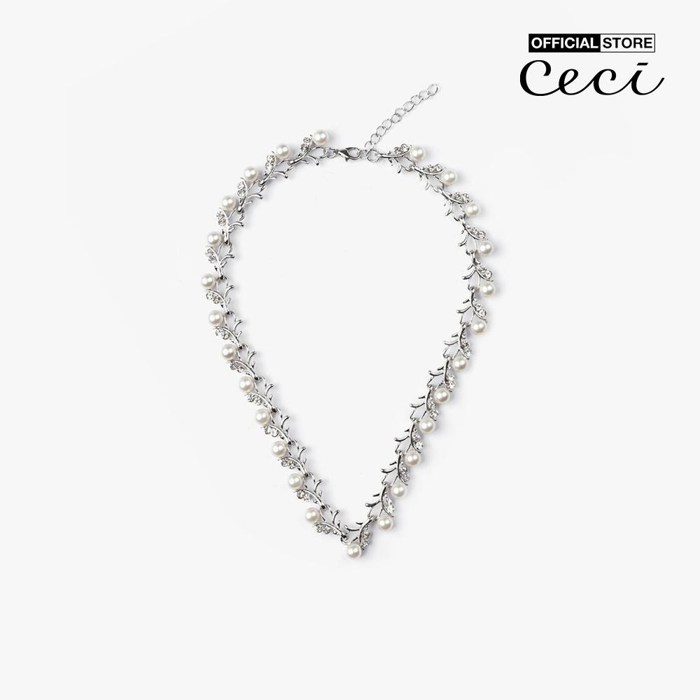 CECI - Bộ 3 món trang sức nữ đính đá và ngọc trai thiết kế độc đáo CC15-01000002