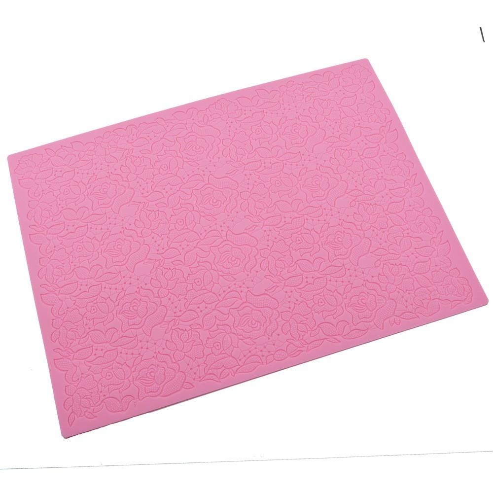 Khuôn Ren Hoa Hồng, 4 Lá Trang Trí Bánh Khuôn Silicone Trang Trí Bánh