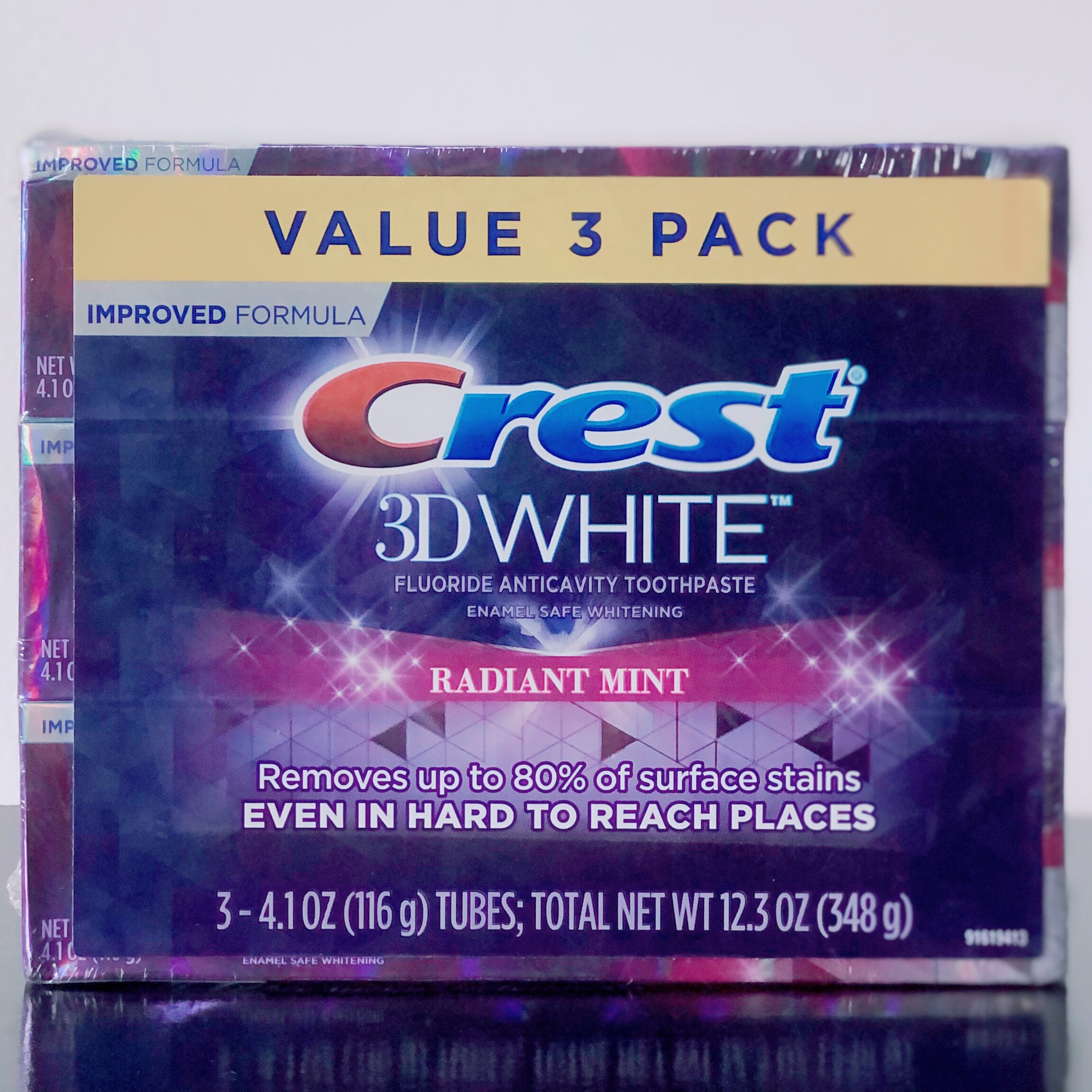 Lốc 3 cây kem đánh răng trắng răng Crest 3D White Arctic Fresh Whitening 116g (Mỹ)