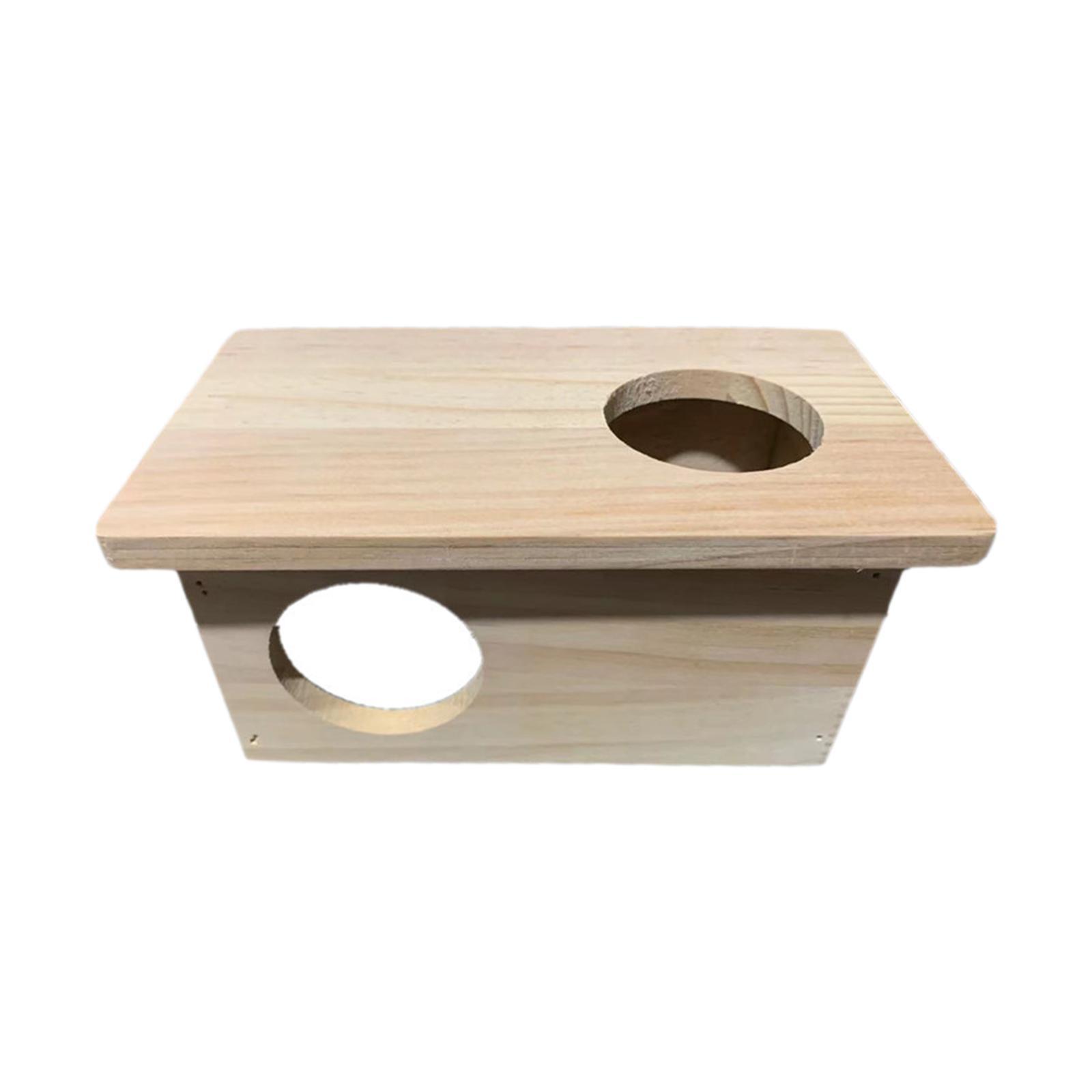 Hamster Wooden House Cage Accessories Hideout Nesting Habitat for Gerbils Guinea Pig