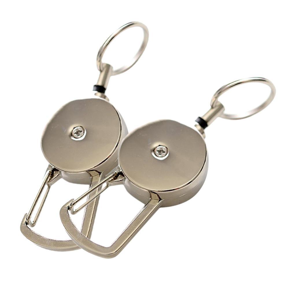 2x Heavy Duty Retractable  Carabiner  Telescopic Rope