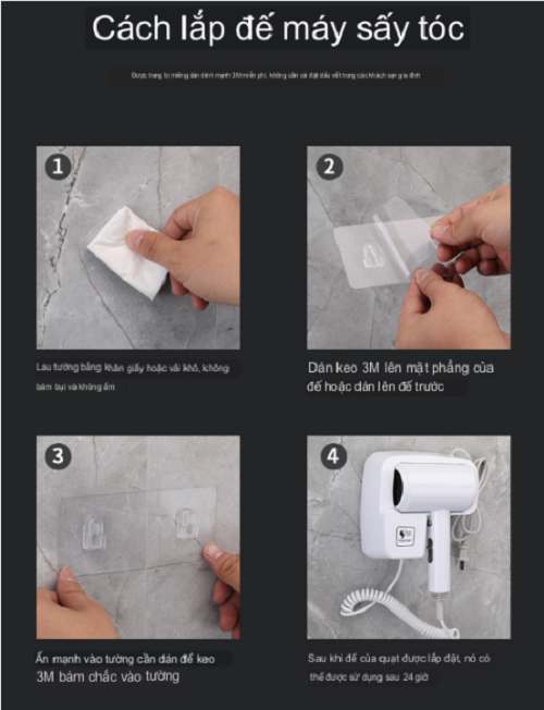 Máy Sấy Tóc 2 Chế Độ Nóng Lạnh Treo Tường Hiltons Hair Warm Choices 3C