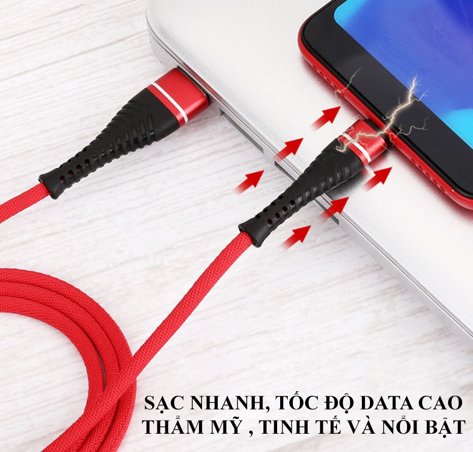 Cáp Sạc CAPARIES V2 Quick Charge 3.0 18W ,Siêu Bền 1 Mét - Dây dù 6 Lớp, Đúc Nguyên Khối, Sạc Nhanh 3.0  cáp sạc nhanh, siêu bền chống rối chống đứt, nâng cấp chip đôi, tương thích các dòng - CHÍNH HẢNG CAPARIES