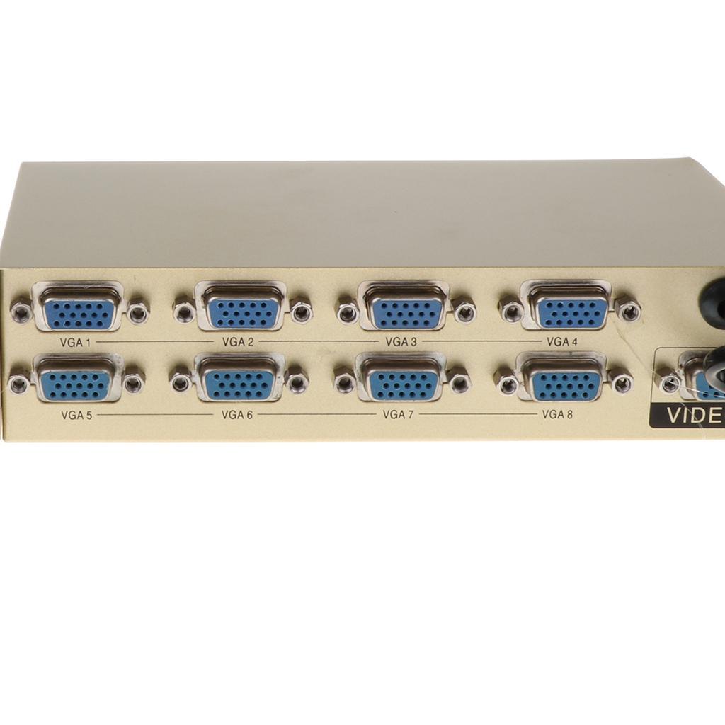 1-In-8-Out VGA Monitor Sharing Splitter Adapter For LCD PC TV Monitor