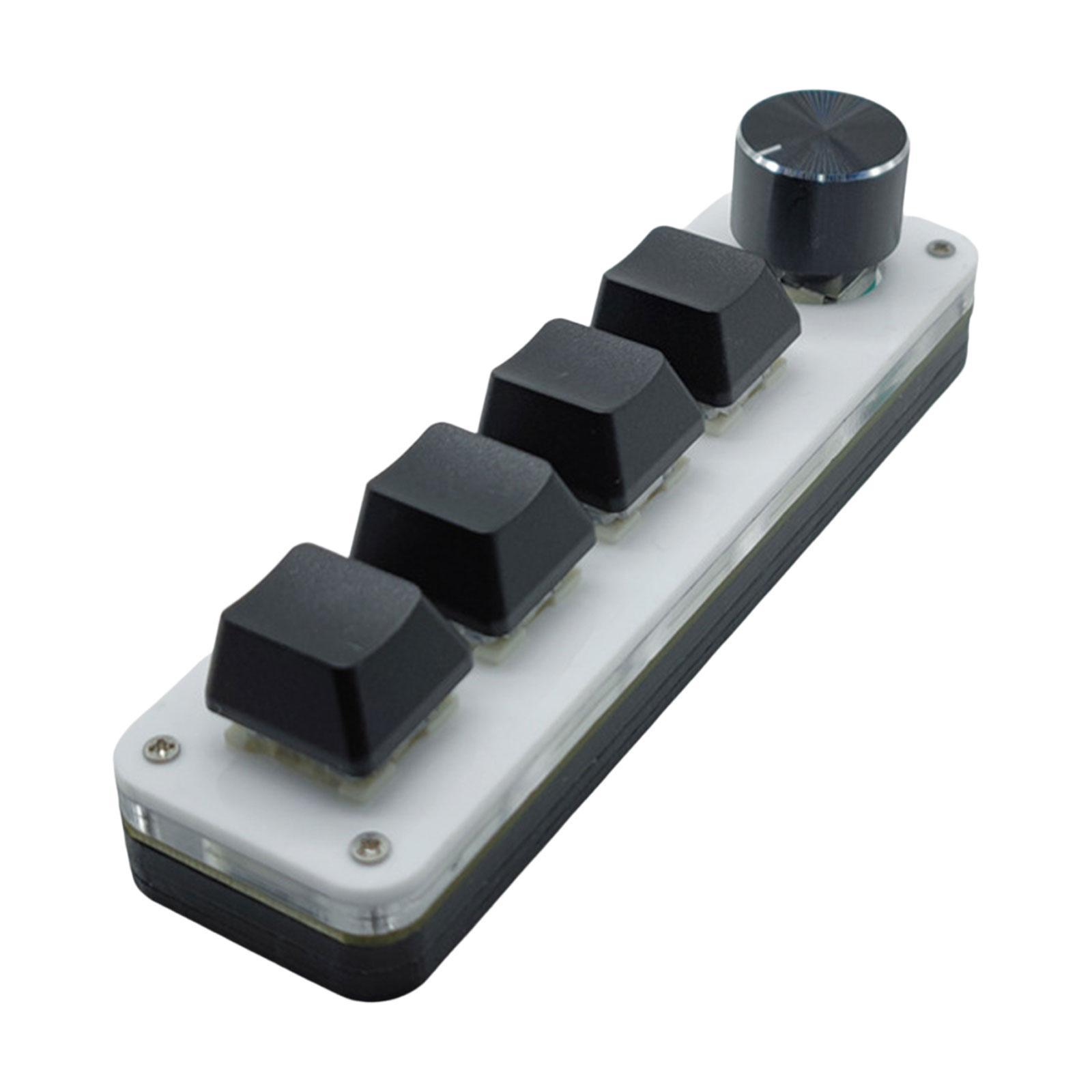 Mini Custom Keyboard Keyboard 4 Key 1 Knob Mini Gaming Keypad Custom Keypad Mechanical Keyboard for Gaming Programming PC