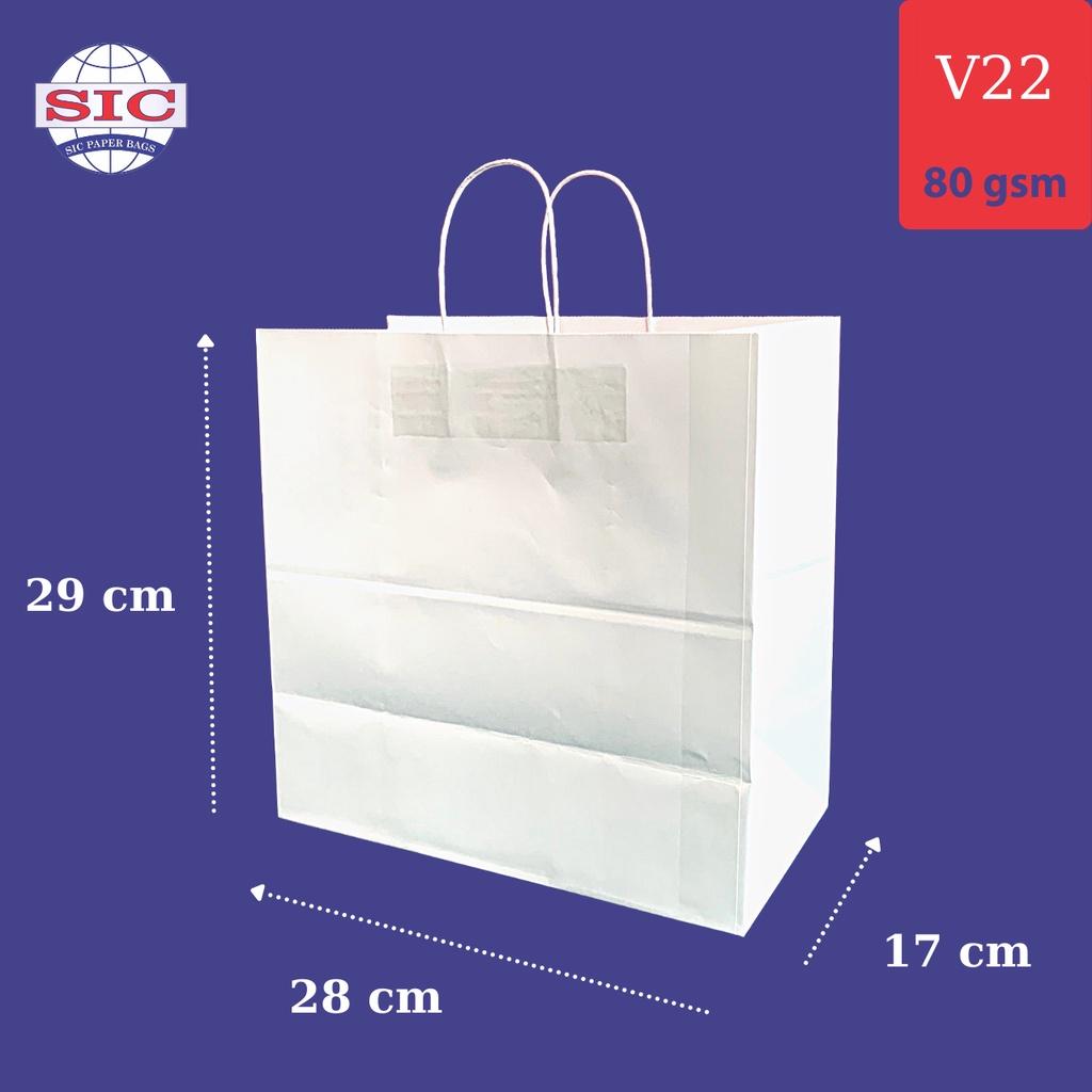 10 CHIẾC TÚI GIẤY KRAFT V22 28x17x29 cm CÓ QUAI  ẢNH THẬT