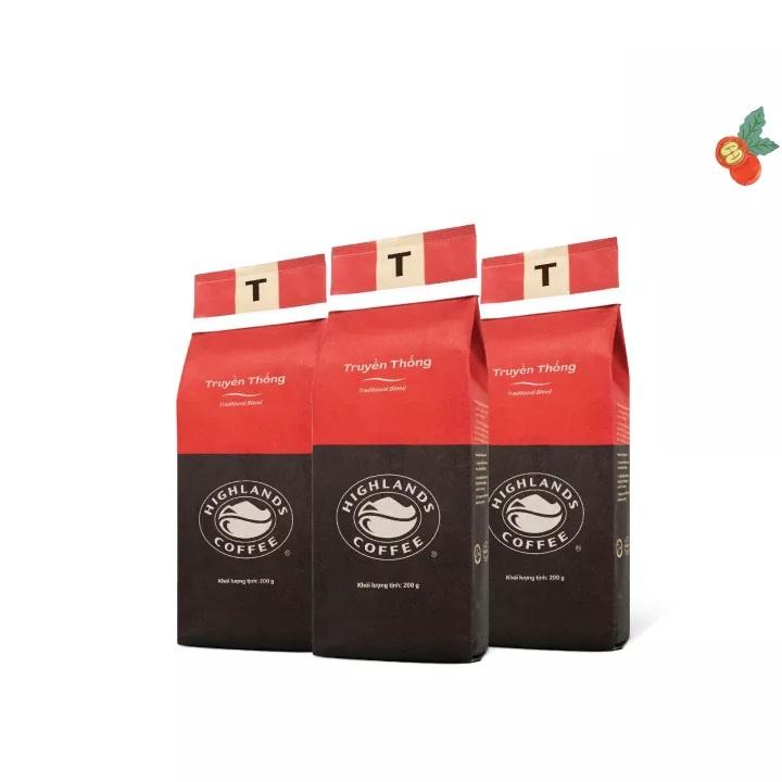 [Traditional Blend] Cà phê Rang xay Truyền thống Highland Coffee 200g