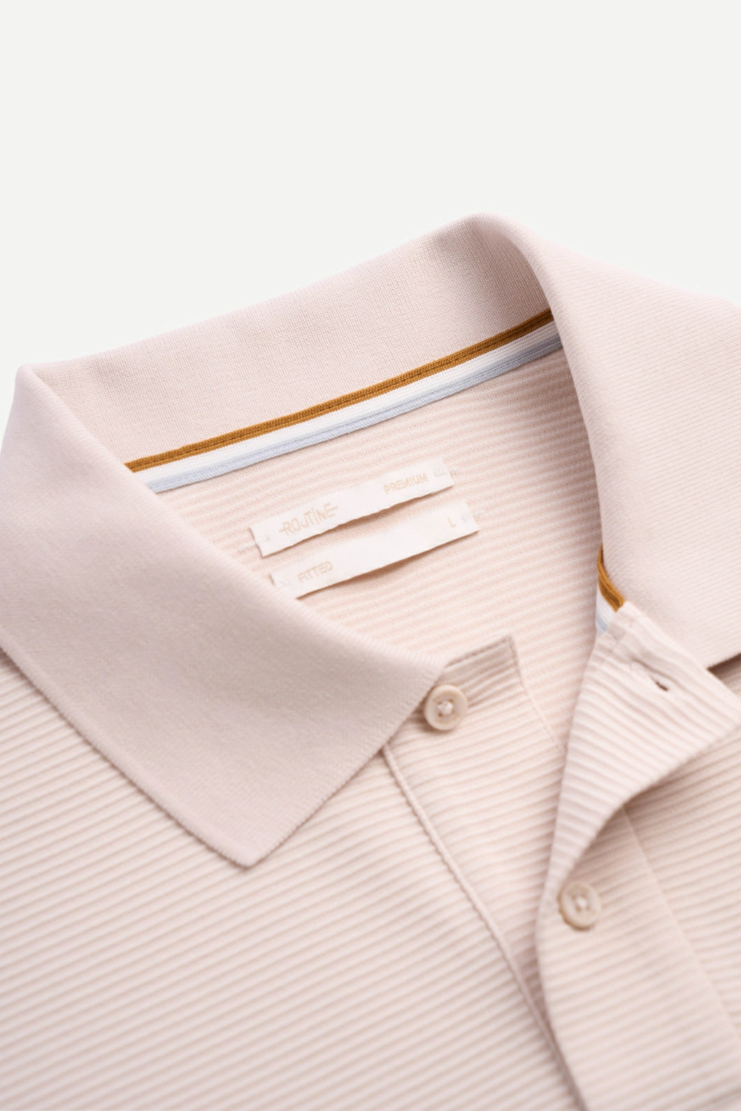 Áo Polo ROUTINE Premium Tay Ngắn Sọc Gân Form Fitted - 10S24POL001P | LASTORE MENSWEAR