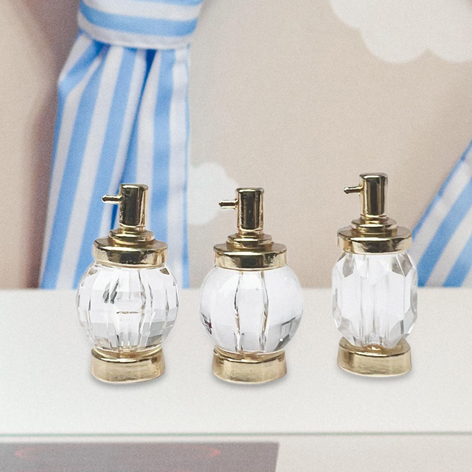 3 Pieces Dollhouse Perfume Bottle Accessories Toys Living Room Decor