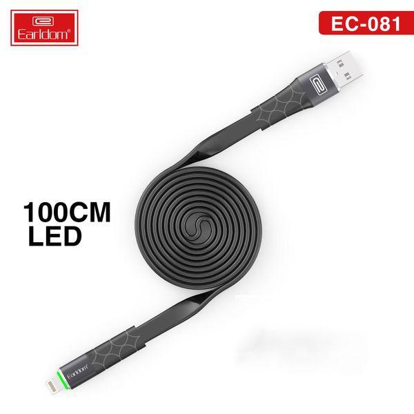 Cáp Sạc Nhanh Type C 3A Có Đèn LED Earldom EC-081 1M - Hàng Chính Hãng