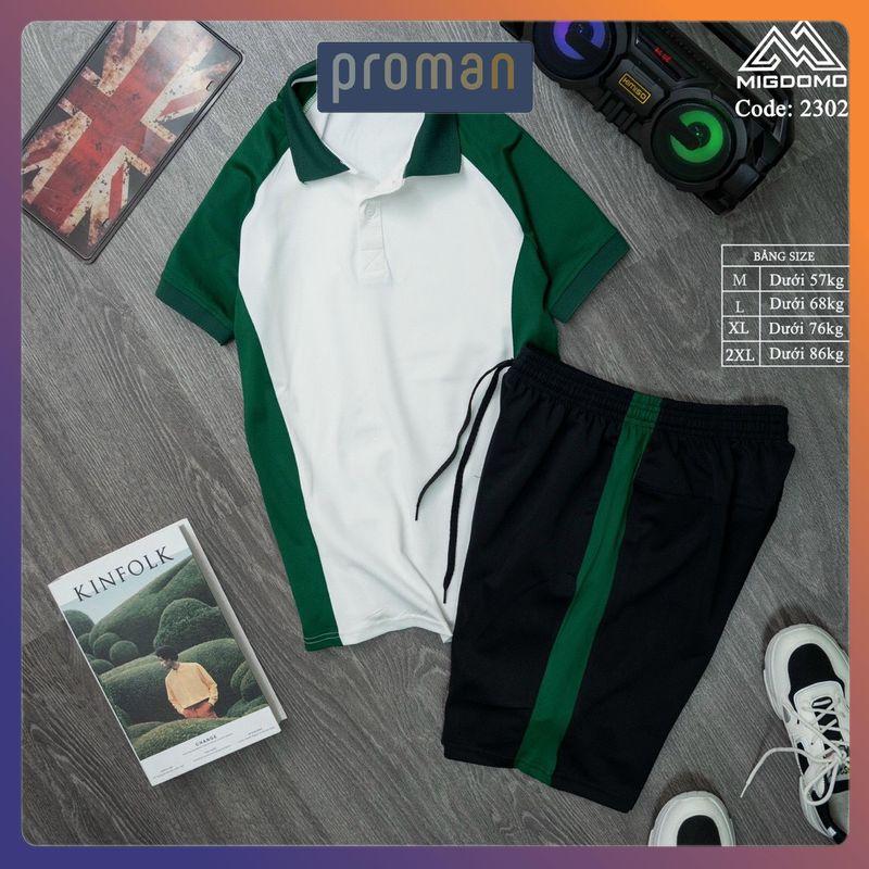 Bộ Quần Áo PoLo Sọc Nam Cao Cấp, Bộ Thun Nam Chất Poli Cá Sấu Co Giãn Thoải Mái BO05 - PROMAN