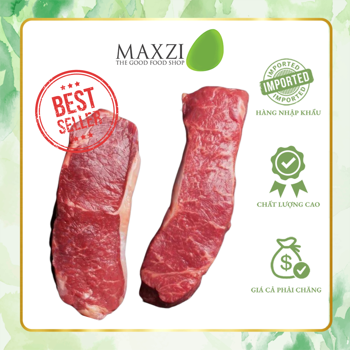 [BÁN CHẠY] Thịt bò Steak Thăn Ngoại Bò Úc Carne Meats Raw - Maxzi