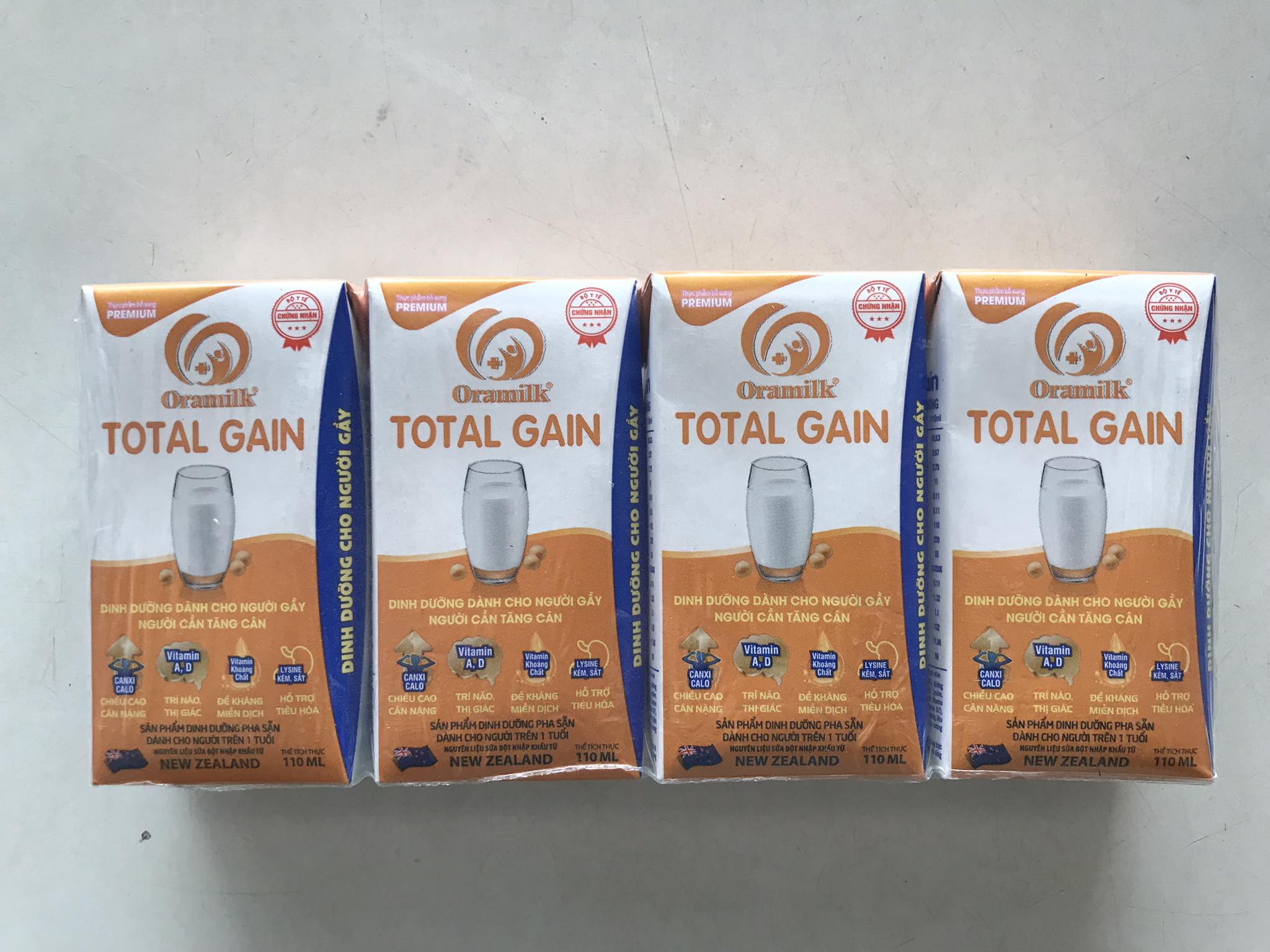 Combo 3 lốc sữa công thức pha sẵn Oracare Gain 110ml - Dinh dưỡng dành cho người gầy, người cần tăng cân