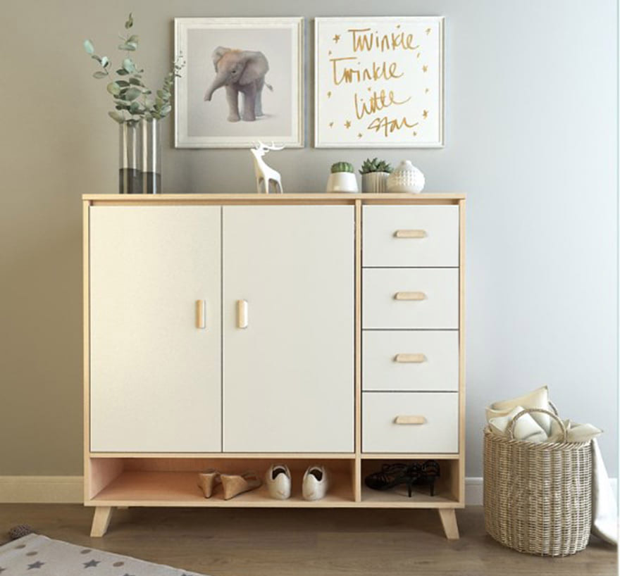 Tủ giày nhỏ gọn gỗ MDF kiểu dáng sang trọng