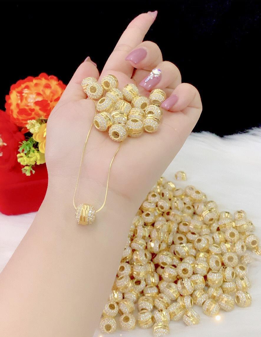 Dây chuyền nữ trái châu chạm  mạ 18k cao cấp E908