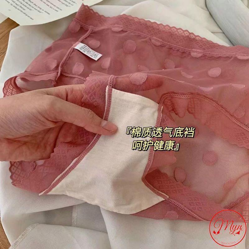QUẦN LÓT REN LƯỚI CHẤM BI XUyÊN THẤu CẠP REN