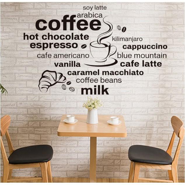 Decal trang trí tường - Coffee hiện đại