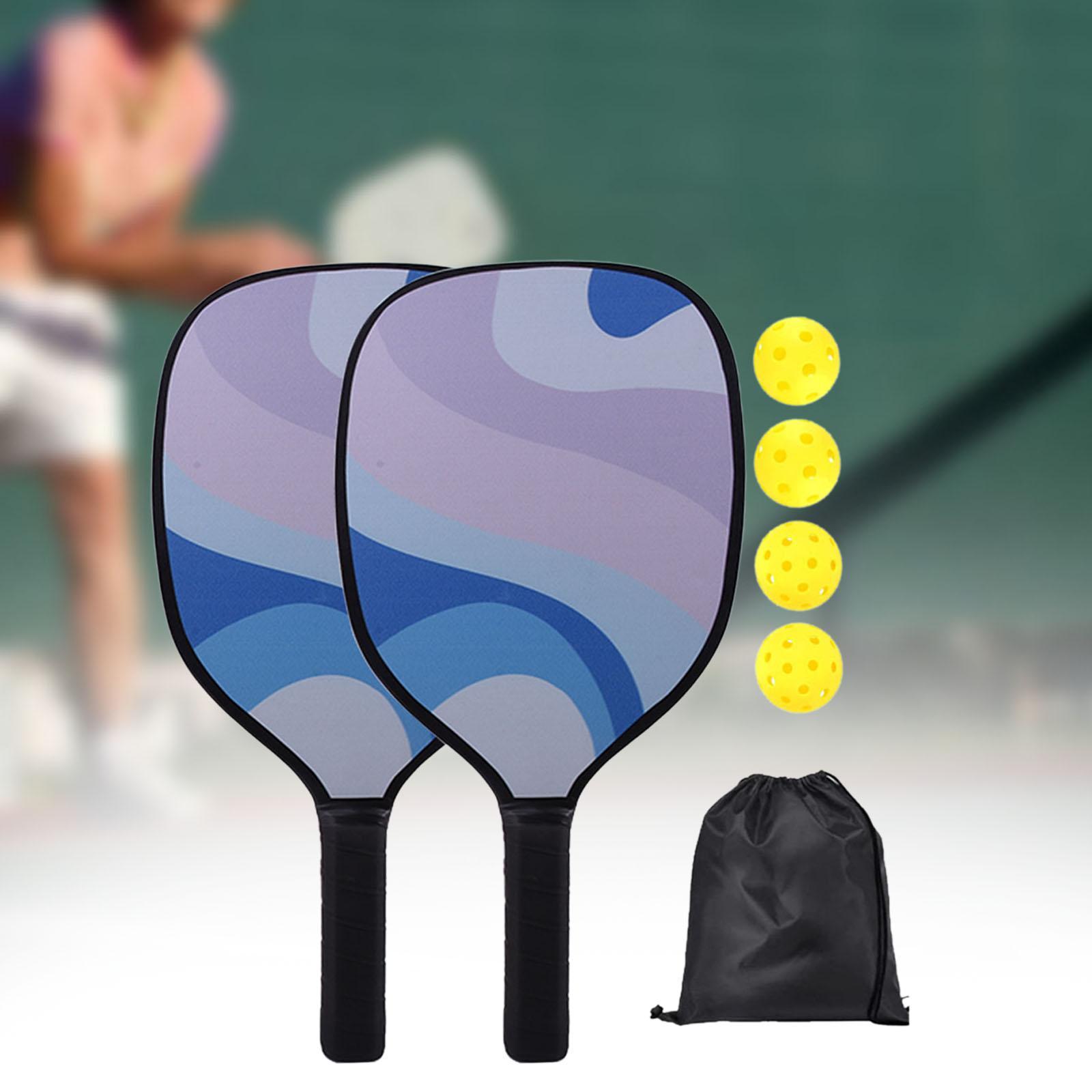 Pickleball Paddles Set, Anti Slip Sweat Absorbing Comfort Grip Rackets, Pickleball Set of 2 Racquets with 4 Balls and 1 Bag