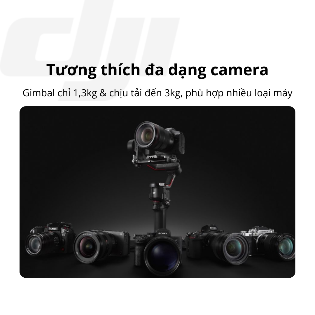 Gimbal máy ảnh DJI RS 3 cho camera DSLR và Mirrorless chống rung ba trục tải trọng 3kg (DJI RS 3) - Hàng chính hãng