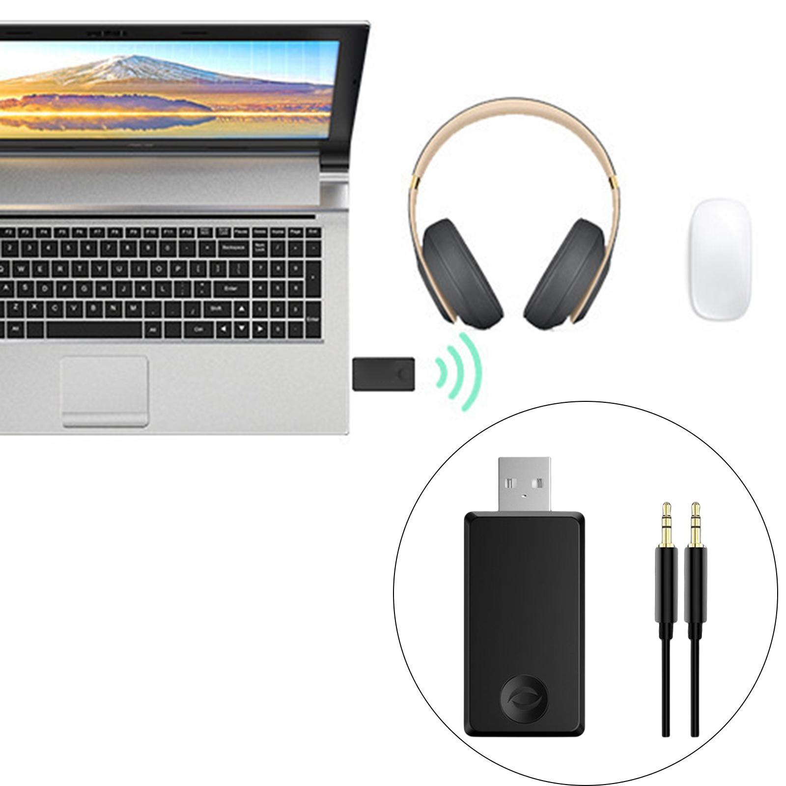 USB Bluetooth Transmitter, Low Latency Plug and Play AUX Audio Adapter Bluetooth 5.1 Audio Transmitter for CD Player Laptop