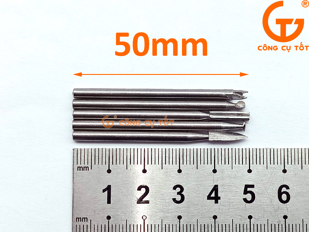 Bộ 5 đầu điêu khắc gỗ trục 3mm cỡ 3mm
