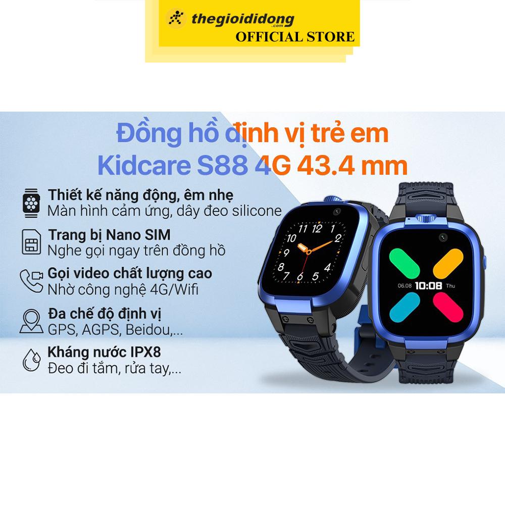Đồng hồ định vị trẻ em Kidcare S88 4G 43.4mm - Hàng Chính Hãng