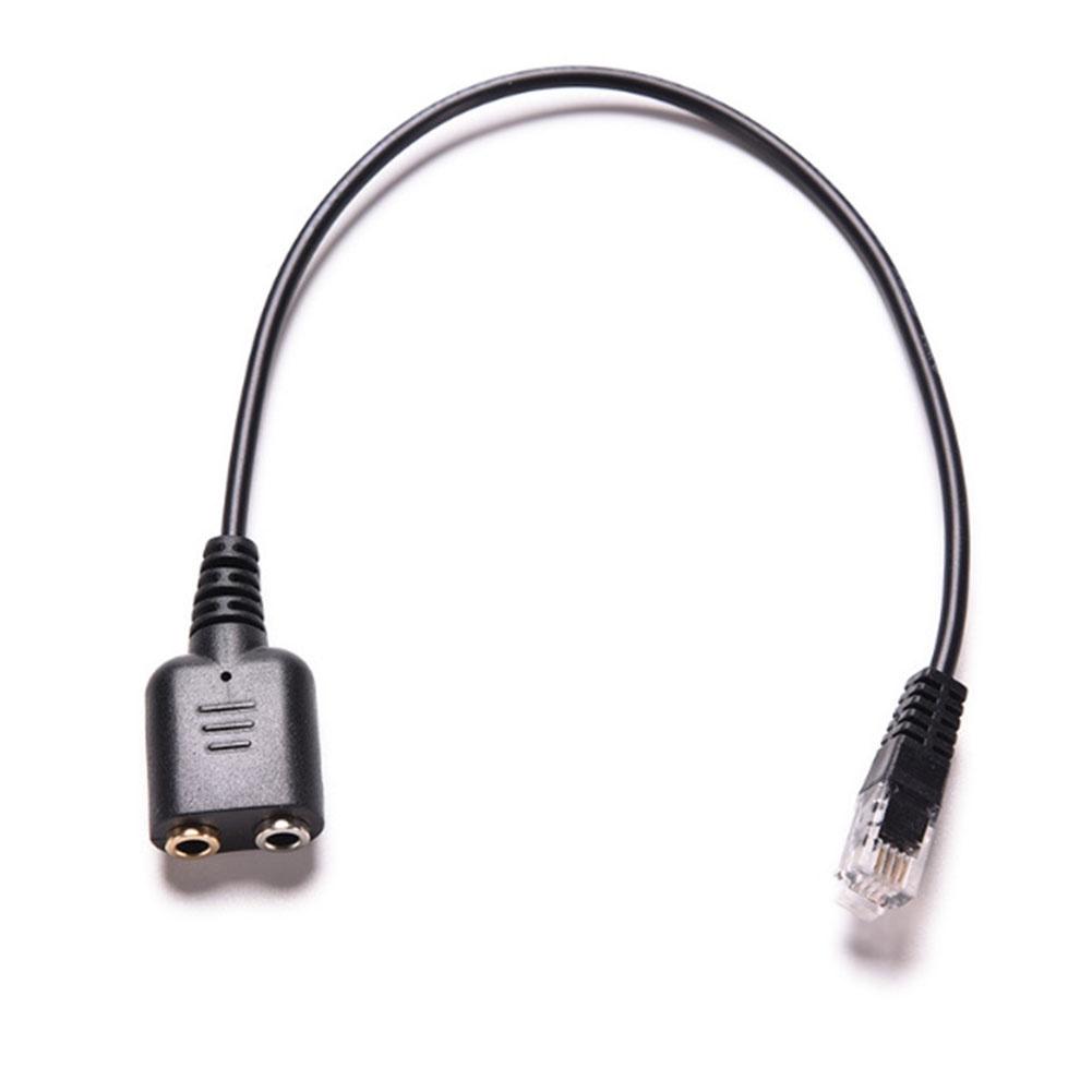 【ky】3.5mm to RJ9 Jack Adapter PC Headset Audio Cable Converter Telephone Using
