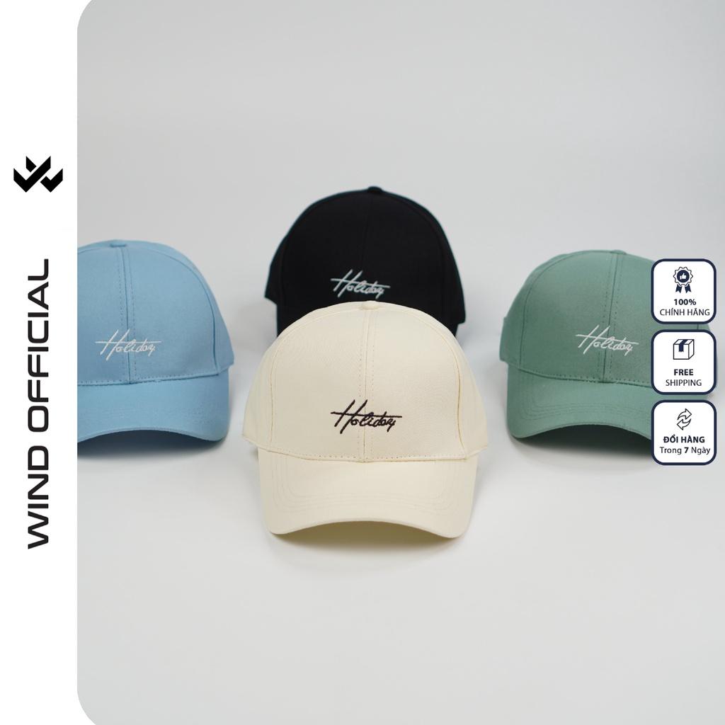 Mũ lưỡi trai WIND unisex thêu chữ HOLIDAY ulzzang thời trang nam nữ cá tính