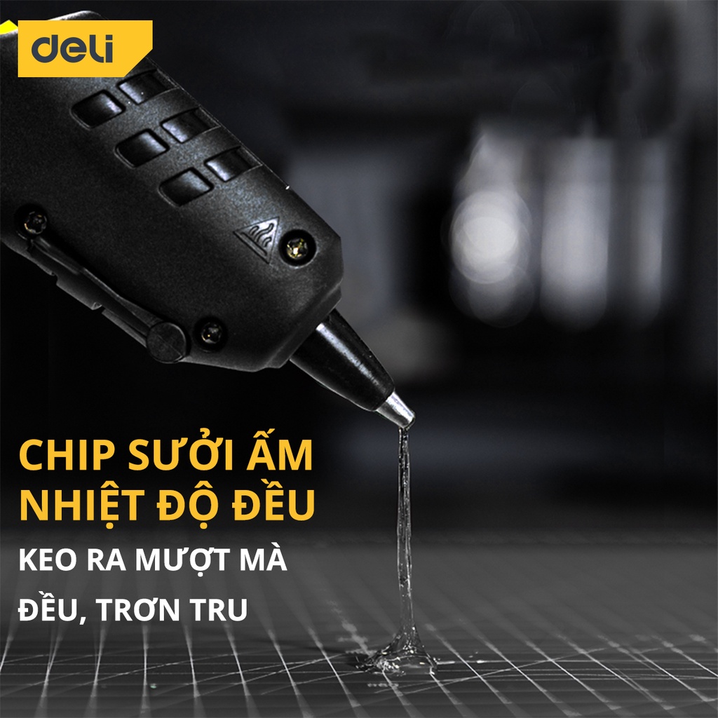 Súng Bắn Keo Deli Cao Cấp Công Suất Lớn 40W - keo 7mm - Nhỏ Gọn, An Toàn Sử Dụng - Thiết Kế Hiện Đại - DL402040/DL2540