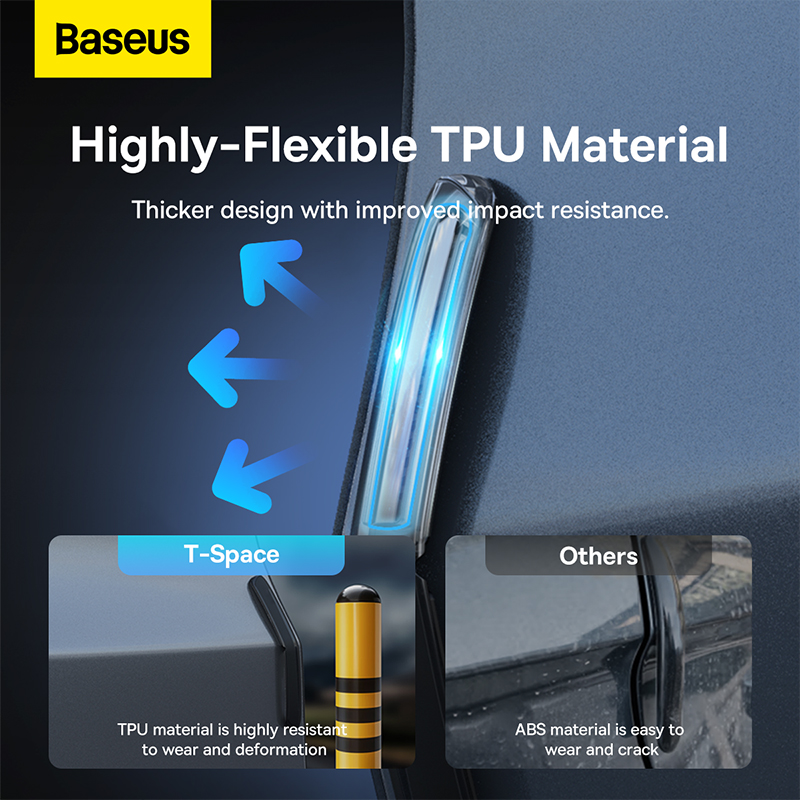 Đệm Cao Su Chống Trầy Góc Xe Ô Tô Baseus T-Space Bumper Guard Kit for Tesla Cluster Black
